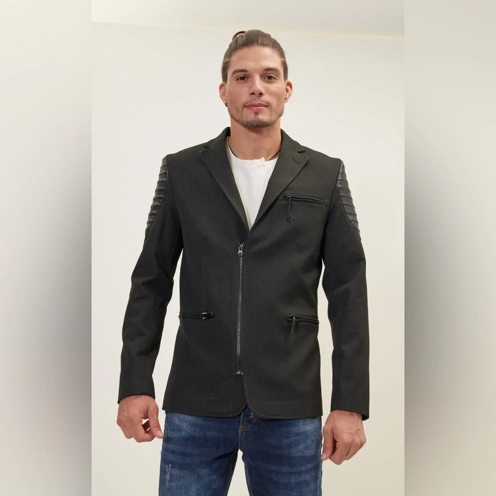🔥 🆕 RNT 23 RON TOMSON Modern Shoulder Moto Cross Shoulder Sports Coat - Black M